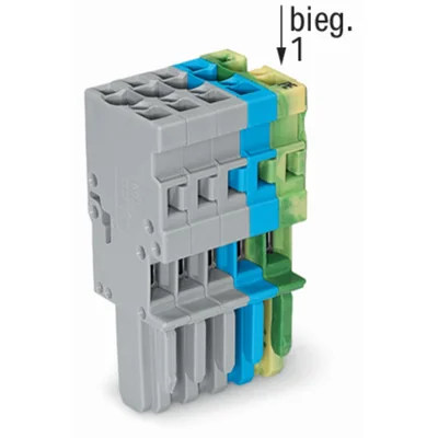 Gniazdo 1-przewodowe CAGE CLAMP 4mm2 szaro-niebiesko-żółtozielone