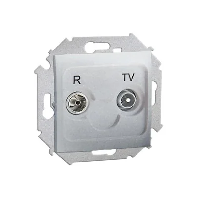 Gniazdo antenowe R-TV przelotowe 10dB (moduł) aluminium (metalik)