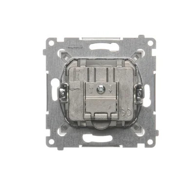 Gniazdo antenowe R-TV przelotowe (moduł) tłumienie TV i R 10dB srebrny (metalik)