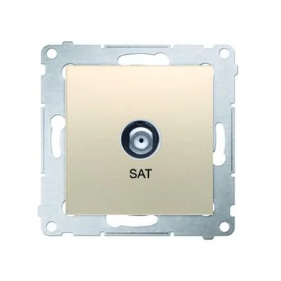 Gniazdo antenowe SAT pojedyncze (moduł) złoty (metalik)
