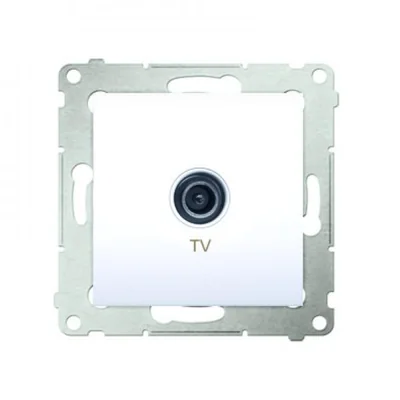 Gniazdo antenowe TV pojedyncze (moduł) białe