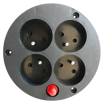 Gniazdo do przedłużacza GDPN, 4x230V, Termik, NOWE czarny