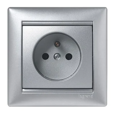 Gniazdo elektryczne pojedyncze kolor aluminiowy