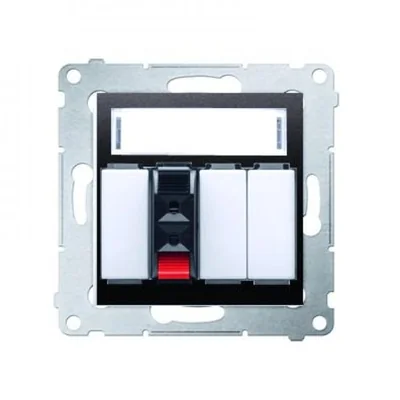 Gniazdo głośnikowe 1-krotne z polem opisowym (moduł) antracyt (metalik)