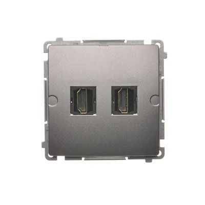 Gniazdo HDMI podwójne (moduł) inox metalik
