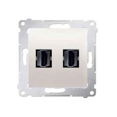 Gniazdo HDMI podwójne (moduł) krem