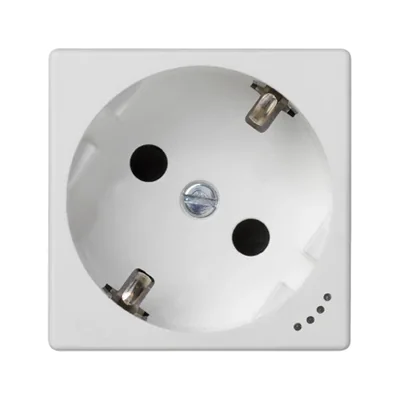 Gniazdo K45 schuko 16A, 230V wskaźnik zasilania czysta biel