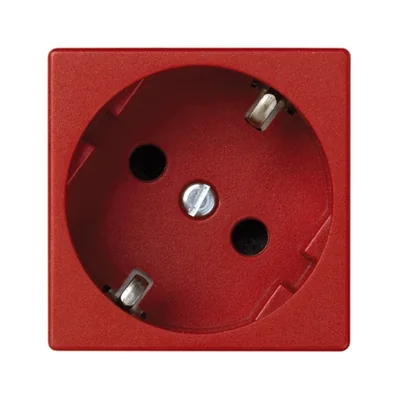 Gniazdo K45 z schuko 16A, 230V, szybkozłączki, czerwony
