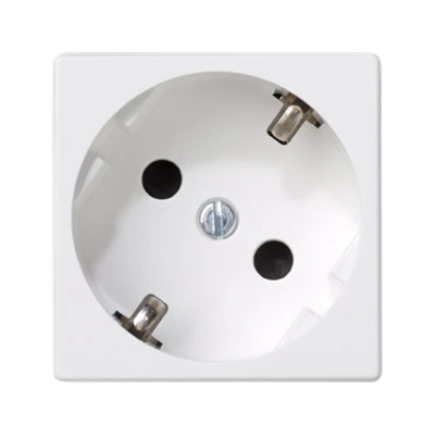 Gniazdo K45 z schuko 16A, 230V, szybkozłączki, czysta biel