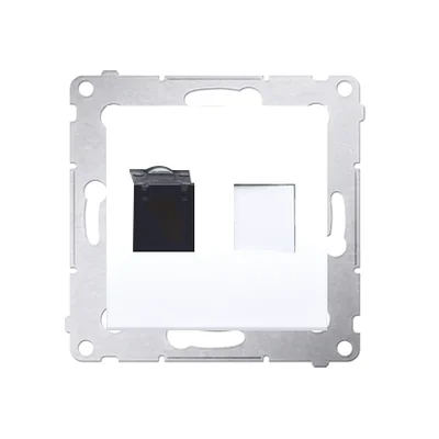 Gniazdo komputerowe pojedyncze RJ45 kategoria 6 z przesłoną przeciwkurzową (moduł) białe