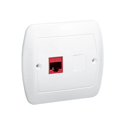 Gniazdo komputerowe RJ45 pojedyncze kat. 5e białe