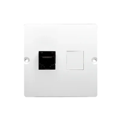 Gniazdo komputerowe RJ45 pojedyncze kat. 5e (moduł) białe