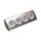 Gniazdo meblowe kuchenne z przesłonami torów prądowych 4x230V INOX