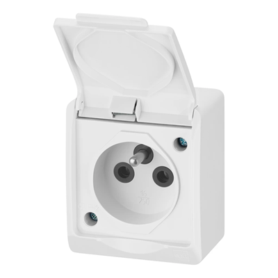 Gniazdo pojedyncze HERMES 3x2P+Z IP 44 białe