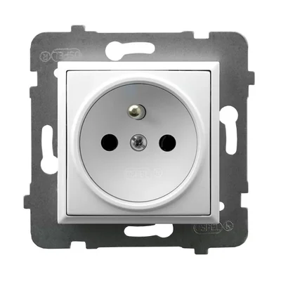 Gniazdo pojedyncze z uziemieniem biały