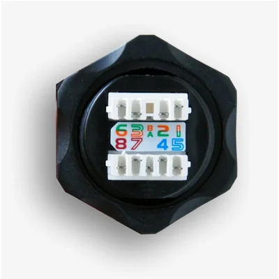 Gniazdo przemysłowe STP RJ45 kat. 6 keystone (110) czarne