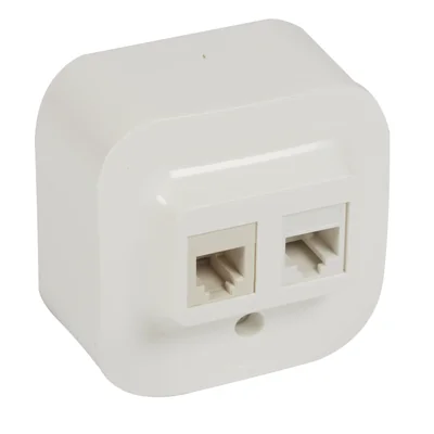 Gniazdo RJ11 + RJ45 pojedyncze kolor biały