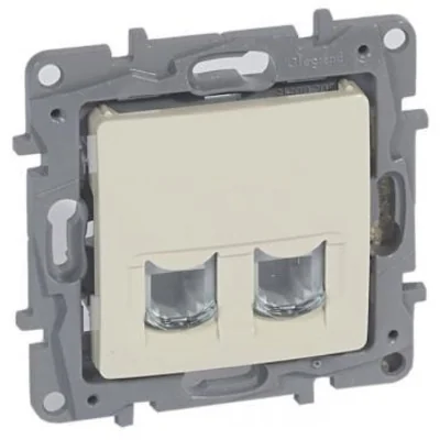 Gniazdo RJ45 podwójne STP kat. 6 kolor kremowy