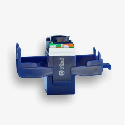 Gniazdo RJ45 UTP kategorii 6 keystone beznarzędziowe slim niebieskie