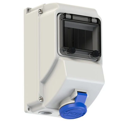 Gniazdo stałe z okienkiem inspekcyjnym 16A 2P+Z 230V 50/60Hz 6h IP44