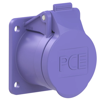 Gniazdo tablicowe proste 16A 2P 24V 50/60Hz IP44/54 (kołnierz 54X60, rozstaw otworów 44X44), styki niklowane