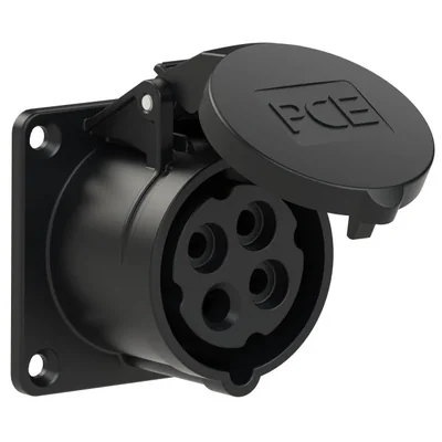 Gniazdo tablicowe proste 16A 3P+Z 500V 50/60Hz 7h IP44,  kołnierz 70X70, rozstaw śrub 56X56
