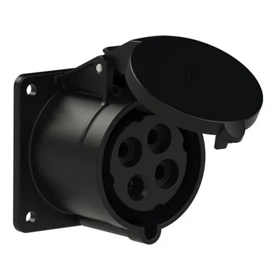 Gniazdo tablicowe proste 32A 3P+Z 500V 50/60Hz 7h IP44,  kołnierz 75X75, rozstaw śrub 60X60