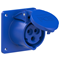 Gniazdo tablicowe proste TURBO TWIST 16A 2P+Z 230V 50/60Hz 6h IP44, kołnierz 70X70, rozstaw śrub 56X56