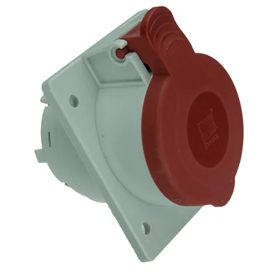 Gniazdo tablicowe skośne, 16A/5P, 400V, czerwone, IP44