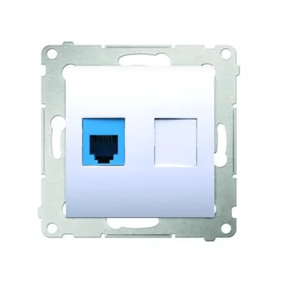 Gniazdo telefoniczne pojedyncze RJ12 (moduł) białe