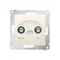 Gniazdo TV-DATA dwa porty wyjśiowe typu "F" (moduł) krem