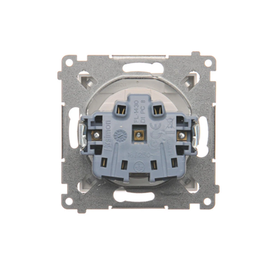 Gniazdo wtyczkowe do wersji IP44 z przesł. do ramek wielokr. (moduł) 16A 250V klapka transp. białe