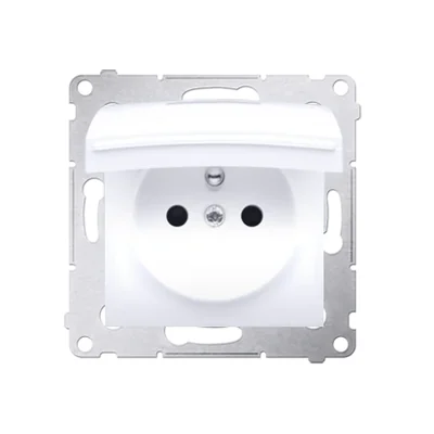 Gniazdo wtyczkowe do wersji IP44 z przesłonami do ramek wielokrotnych (moduł) 16A 250V białe
