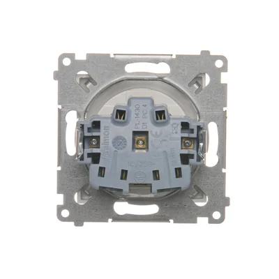 Gniazdo wtyczkowe z uziemieniem i przesłonami (moduł) 16A 250V białe