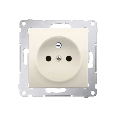Gniazdo wtyczkowe z uziemieniem i przesłonami (moduł) 16A 250V krem