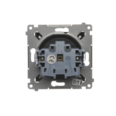 Gniazdo wtyczkowe z uziemieniem i przesłonami (moduł) 230V, szybkozłącza brąz mat metalik