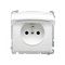 Gniazdo wtyczkowe z uziemieniem (moduł) bryzgoszczelne IP44 16A 250V białe