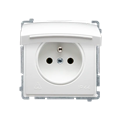 Gniazdo wtyczkowe z uziemieniem (moduł) bryzgoszczelne IP44 16A 250V białe