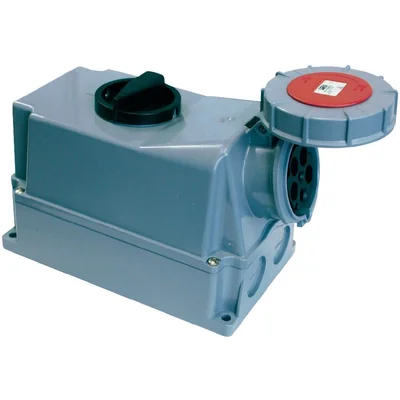 Gniazdo z wył.0-1-duże blokada mechnaiczna 63A 400V 3P+Z+N IP67