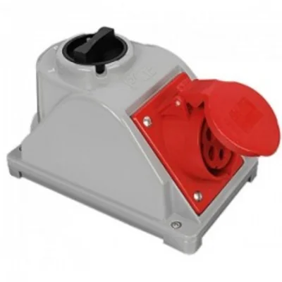 Gniazdo z wyłącznikiem "COMBO-POL" IP44 16A 400V 3P+Z+N wył. 0-1