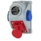 Gniazdo z wyłącznikiem "COMBO-POL" IP44 32A 400V 3P+Z+N gniazda 2x230V, wył. 0-1