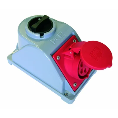Gniazdo z wyłącznikiem "COMBO-POL" IP44 32A 400V 3P+Z+N wył. 0-1