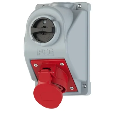Gniazdo z wyłącznikiem "COMBO-POL" IP44 32A 400V 3P+Z+N wył. L-O-P