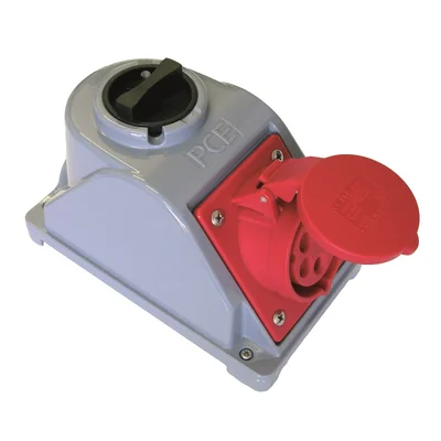 Gniazdo z wyłącznikiem "COMBO-POL" IP44 32A 400V 3P+Z+N wył. L-O-P