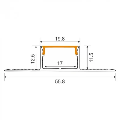 GNS01 Aufputzprofil, Lampenschirm schwarz + opal, 1 m
