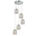 Gobi Five-bulb chrome pendant lamp
