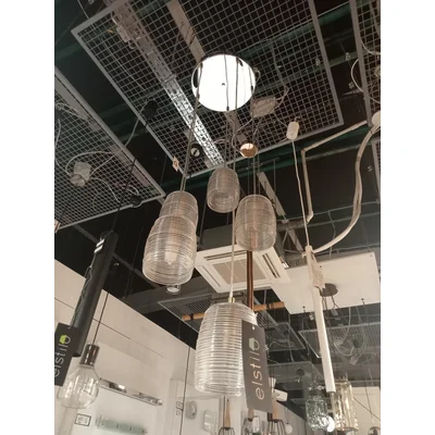 Gobi Lámpara colgante cromada de cinco luces