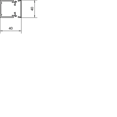 Goulotte de câblage PVC TEHALIT.LF 40x40mm gris clair