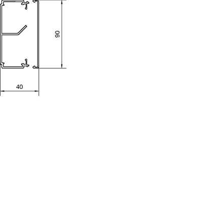 Goulotte de câblage PVC TEHALIT.LF 40x90mm gris clair