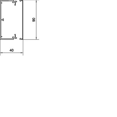 Goulotte de câblage PVC TEHALIT.LF 40x90mm gris clair